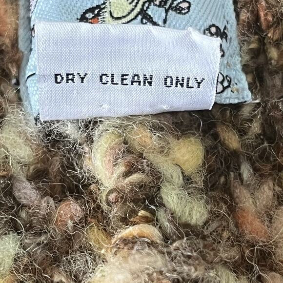 Tabitha Anthropologie Size M Season Stroll Cardigan Chunky Marled Knit Brown - Picture 10 of 11